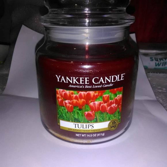 Yankee Candle Tulips 14.5 Oz. Jar Candle Retired HTF New